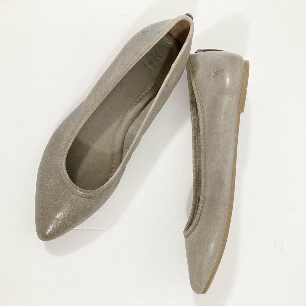 Frye Gray Leather Flats